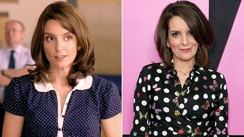 Tina Fey then and now split