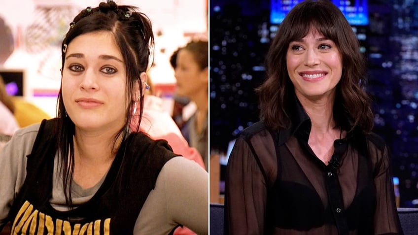 Lizzy Caplan then and now split