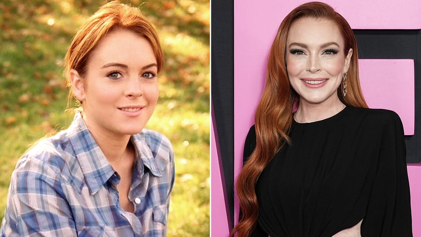 Lindsay Lohan then and now split