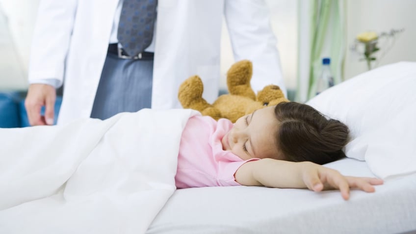 Little girl in hospital