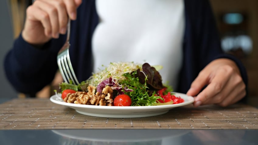 Eating salad