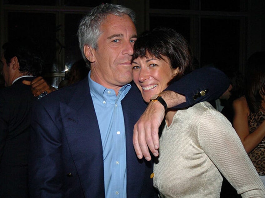 Jeffrey Epstein and Ghislaine Maxwell attend de Grisogono Sponsors The 2005 Wall Street Concert Series Benefitting Wall Street Rising, with a Performance by Rod Stewart at Cipriani Wall Street on March 15, 2005 in New York City. (Photo by Joe Schildhorn/Patrick McMullan via Getty Images)