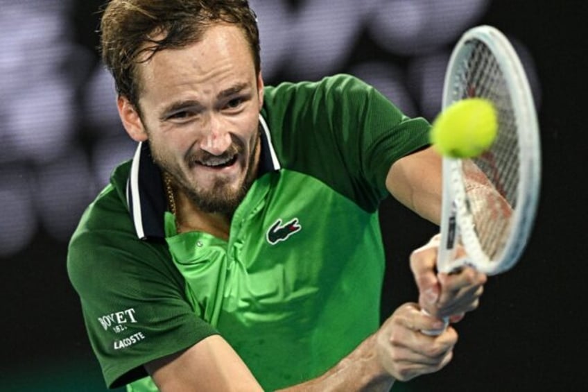 Daniil Medvedev, pictured at the Australian Open final, makes a winning return