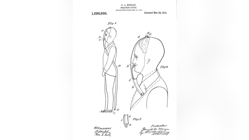 Patent for Garrett Morgan's gas mask