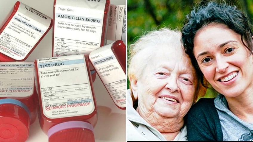 Adler prescription bottles, plus Deborah Adler and her grandmother