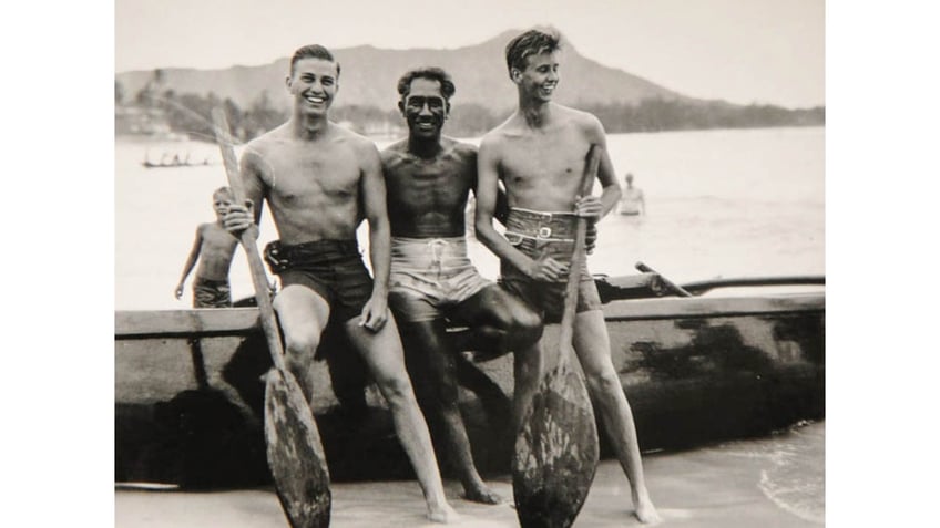 Duke Kahanamoku and Roosevelt boys