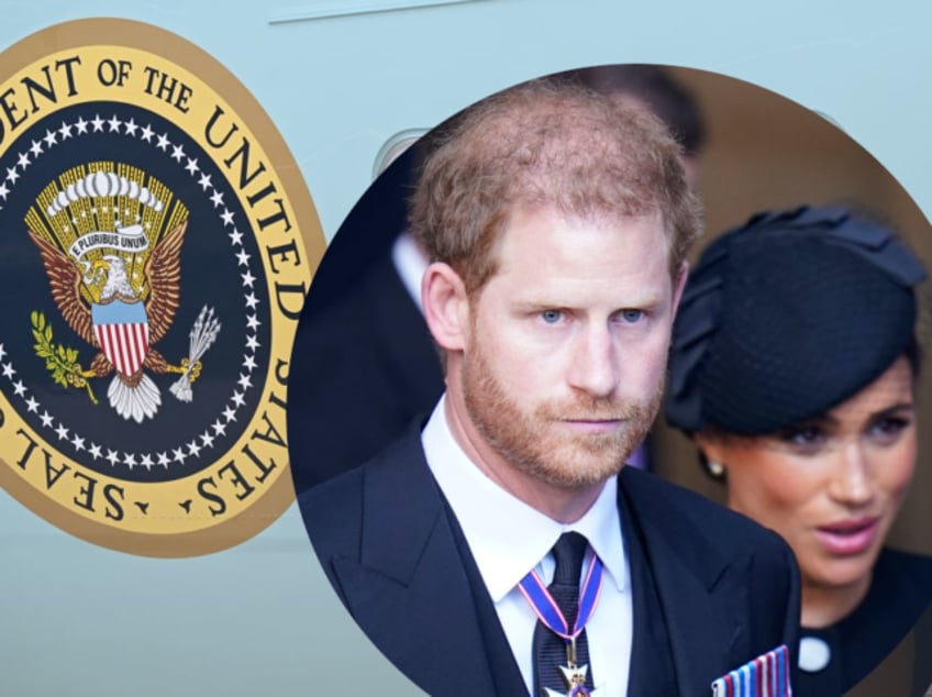 meghan and harry told no after requesting lift on air force one for queen elizabeth ii funeral report