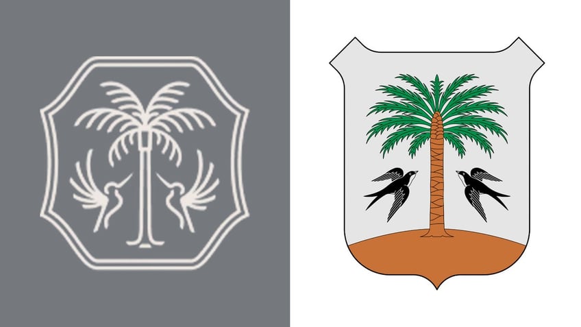 A side-by-side image of Meghan Markle's As Ever logo and the coat of arms for Porreres