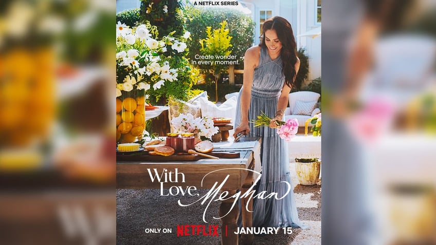 Meghan Markle holds pink flowers in Netflix campaign