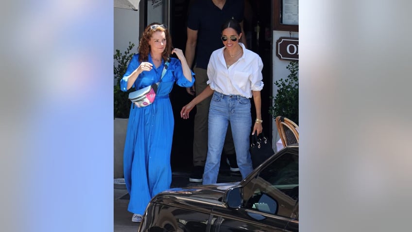 Meghan Markle with Kimberly Williams-Paisley after lunch