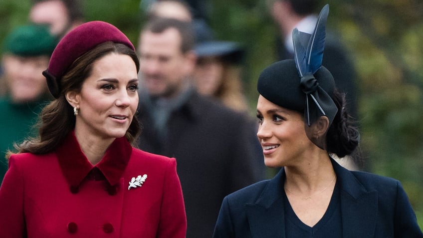 Kate Middleton and Meghan Markle together on Christmas in 2018