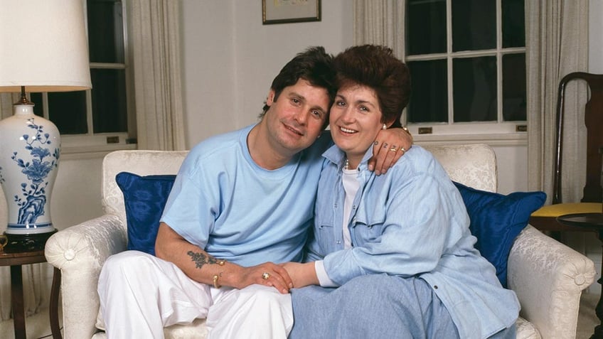 An old photo of Ozzy and Sharon Osbourne.