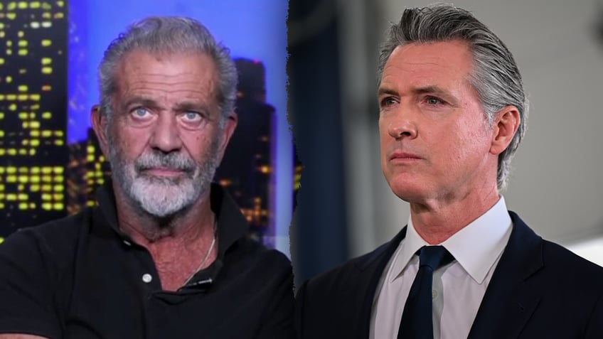 Mel Gibson (Left) Gavin Newsom (Right)