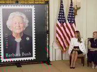 Melania Trump hosts White House event commemorating Barbara Bush stamp