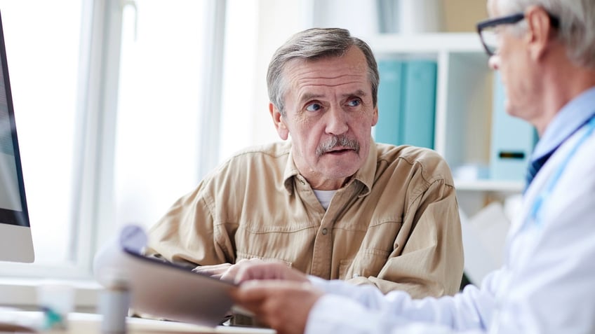 Older man at doctor