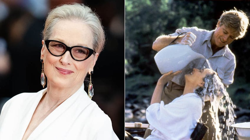 vmeryl streep at cannes looking to the side/meryl and robert redford in shampoo scene from out of africa