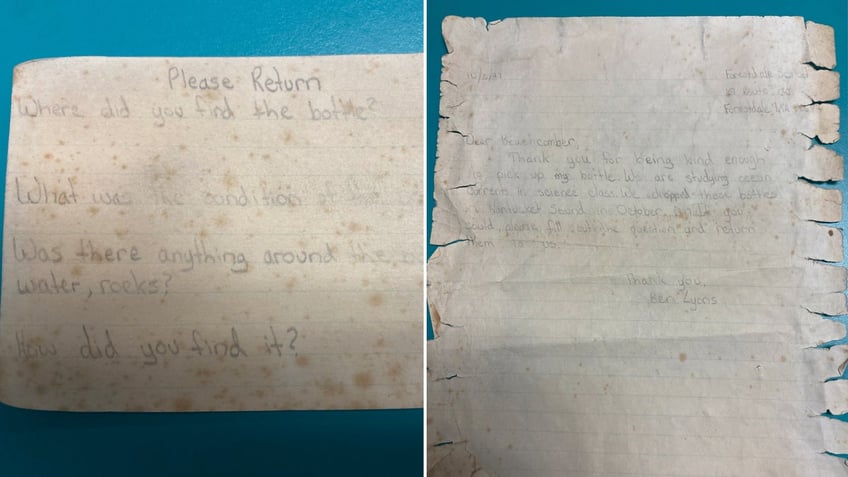 message in a bottle written by massachusetts 5th grader found in france 26 years later