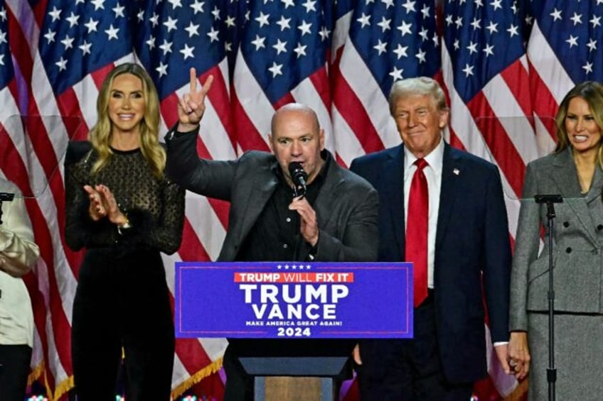 CEO of Ultimate Fighting Championship Dana White (C) is a close ally of US President-elect