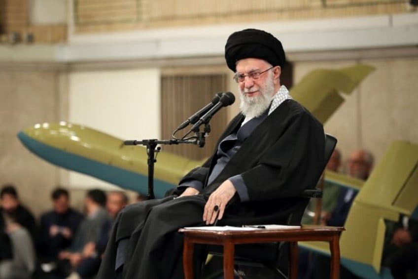 This handout picture provided by the office of Iran's supreme leader Ayatollah Ali Khamene