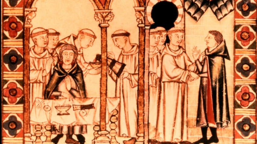 Medieval depiction of pilgrim journey