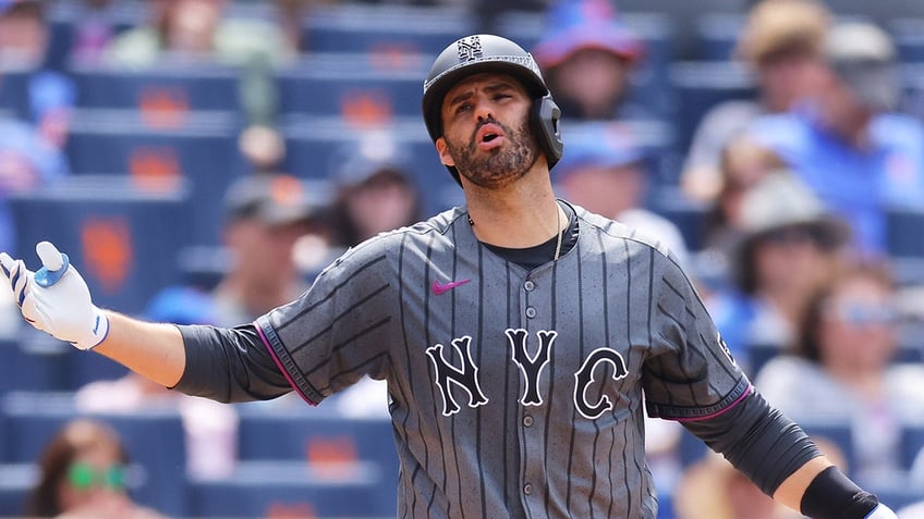 J.D. Martinez reacts to strikeout