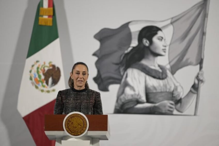 Mexico's President Claudia Sheinbaum speaks during her daily press conference