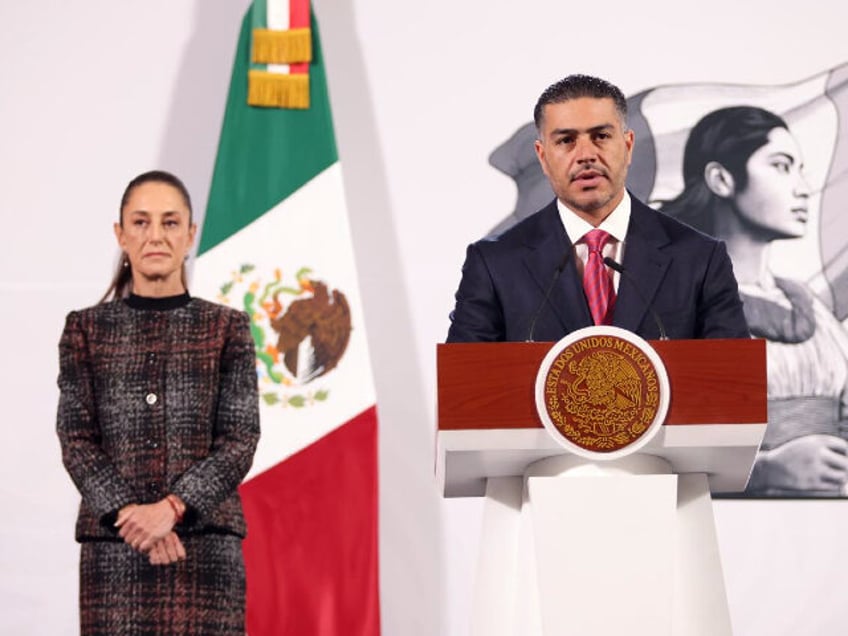 Mexico's Public Security Secretary Omar Garcia Harfuch talks during a news conference