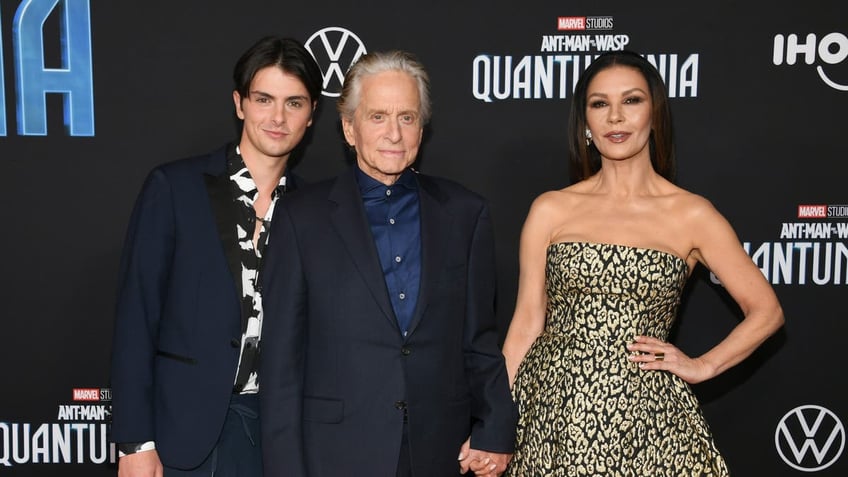 Dylan Michael Douglas, Michael Douglas, and Catherine Zeta-Jones 