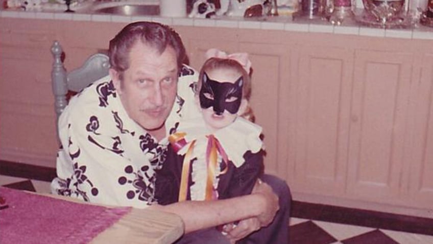 Vincent Price with his daughter on Halloween