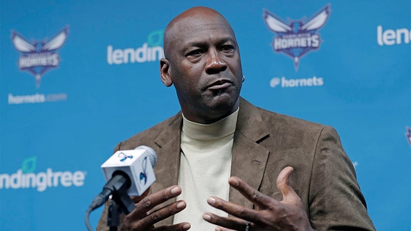 Michael Jordan speaks to media