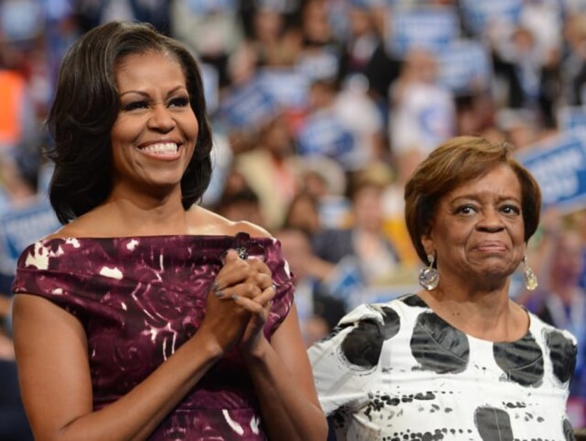 Then First Lady Michelle Obama (L) and her mother Marian Robinson are seen in Charlotte, N