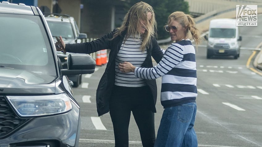 Michelle Troconis drops off a family member at Newark Liberty International Airport