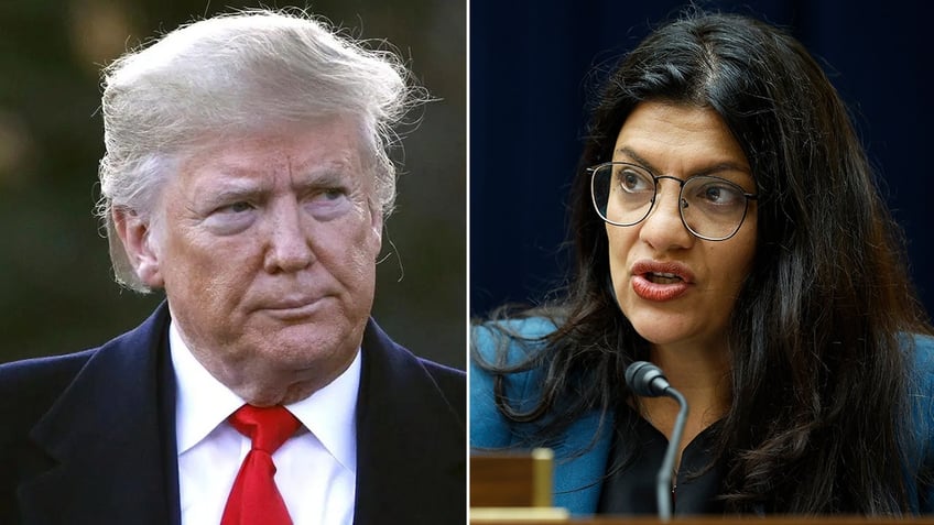 President Trump, left; Rep. Tlaib, right