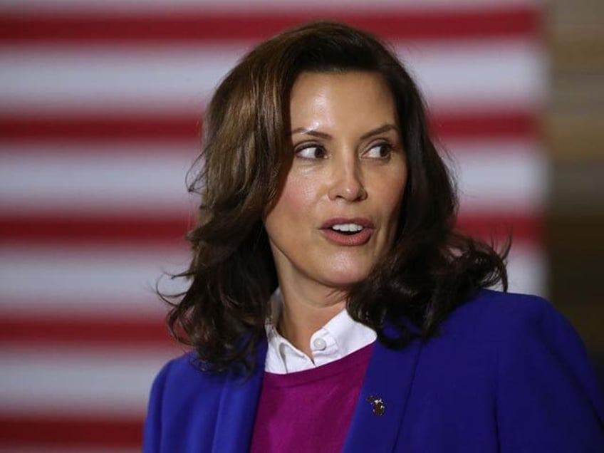 SOUTHFIELD, MICHIGAN - OCTOBER 16: Gov. Gretchen Whitmer introduces Democratic presidentia