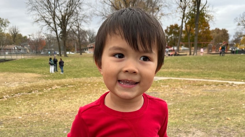 5-year-old Thomas Cooper at a park