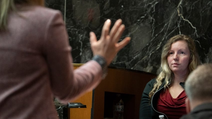 Oakland County Prosecutor Karen McDonald questions witness Kira Pennock during the trial of Jennifer Crumbley in an Oakland County courtroom, Monday, Jan. 29, 2024, in Pontiac, Mich. 