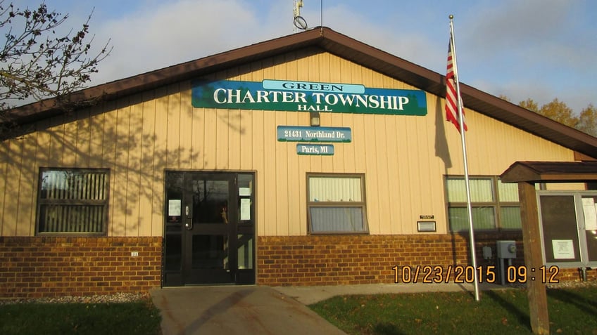 front of green charter township hall