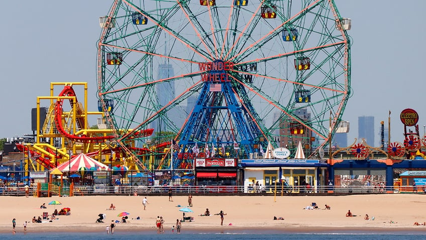 Coney Island boardwalk and rides