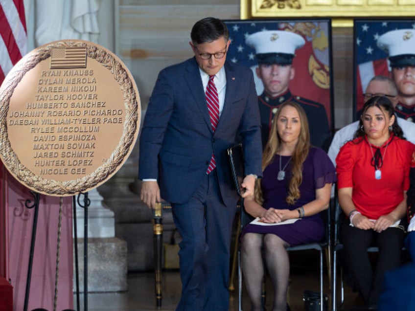 House Speaker Mike Johnson, R-La., leads a ceremony to posthumously present Congress' high