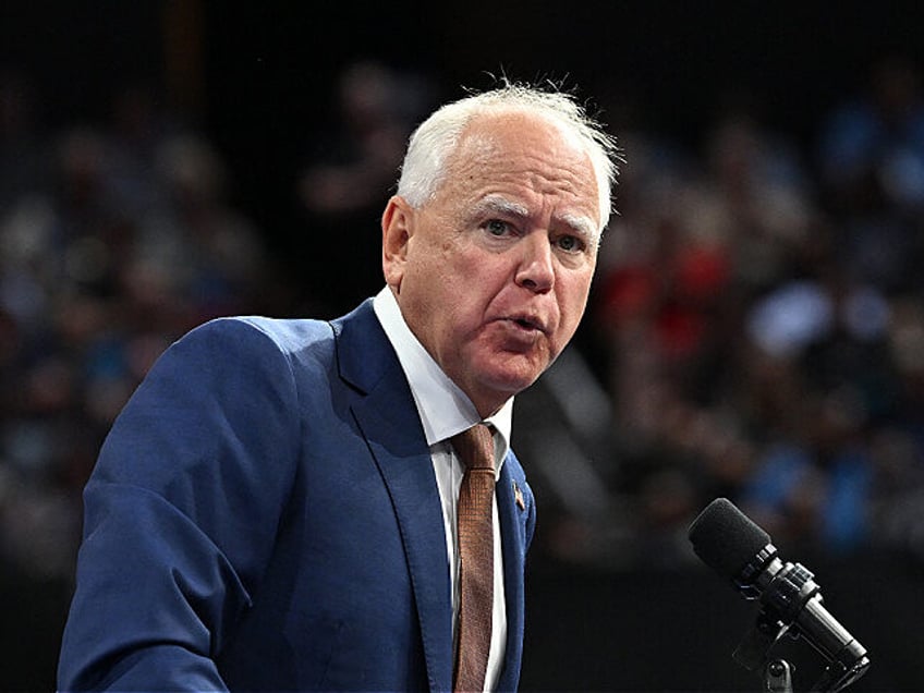 Minnesota Governor and 2024 Democratic vice presidential candidate Tim Walz speaks during