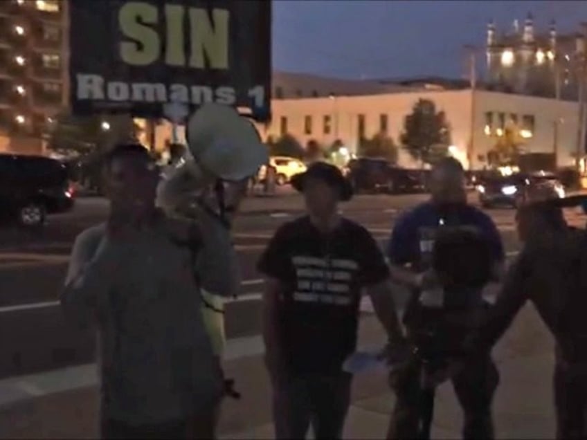 milo is a faggot westboro baptist style group pickets rnc gays for trump party