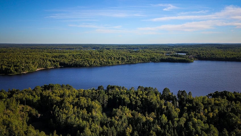 An aerial view of Boundary Waters Canoe Area