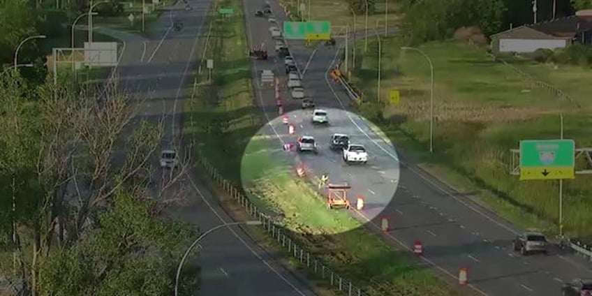 minnesota video shows traffic barrel striking construction worker as motorist plows through closed lane