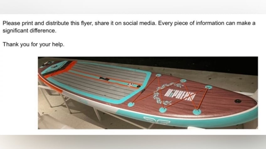 Missing Paddleboarder flyer Florida