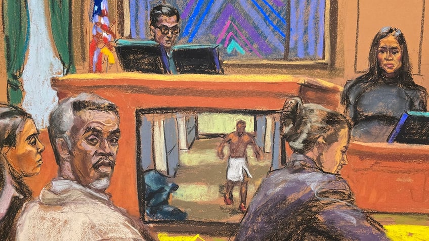 Cassie Ventura and Sean "Diddy" Combs sketch in the courtroom