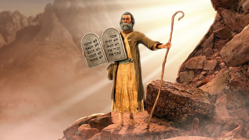 Moses and the 10 Commandments. 