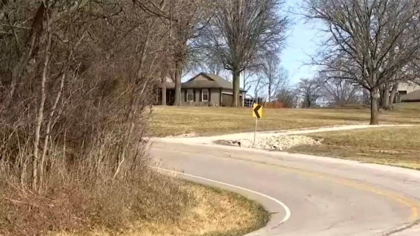 Road near the scene of the fatal shooting