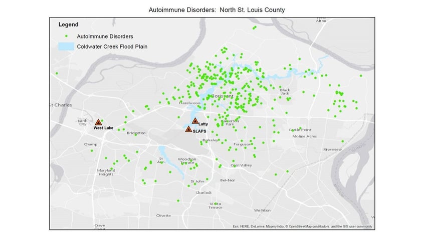 Impacted areas are marked on a map