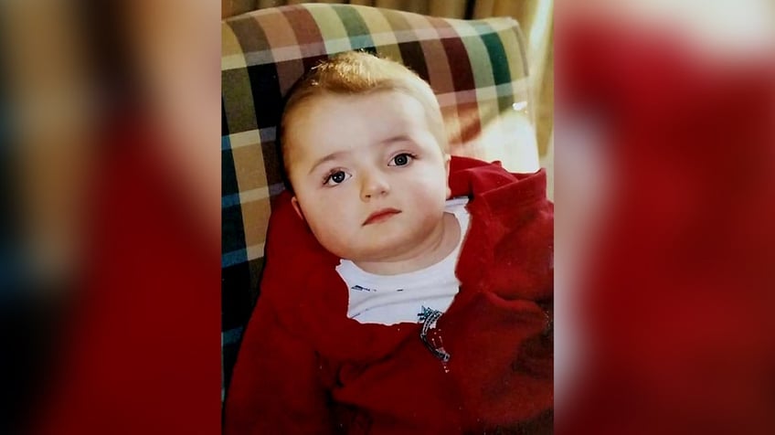 Baby Zach wearing red
