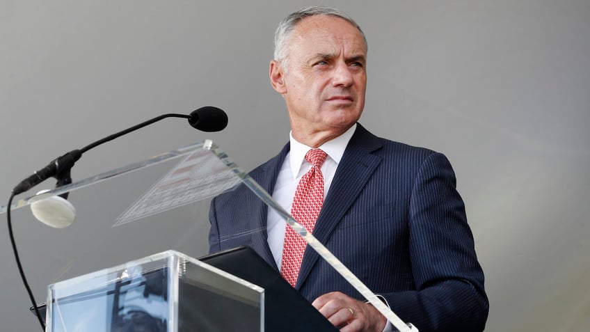 Rob Manfred at the Baseball Hall of Fame